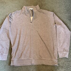 Peter Millar Men's Gray Zip-Up Sweater